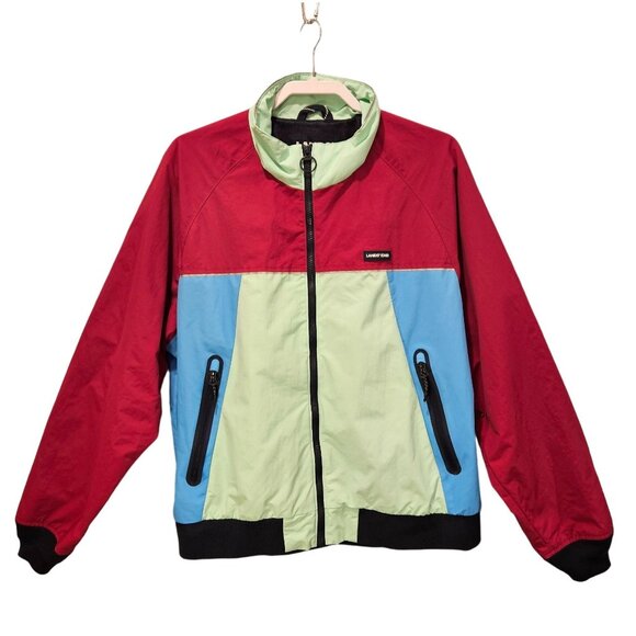Lands End Jacket Mens Large colorful retro hipster wind breaker beachy coastal - Picture 1 of 16